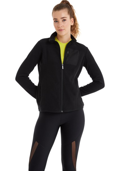 Kadın Fermuarlı Flash Thermal Polar Siyah Sweatshirt C3T8N6O15