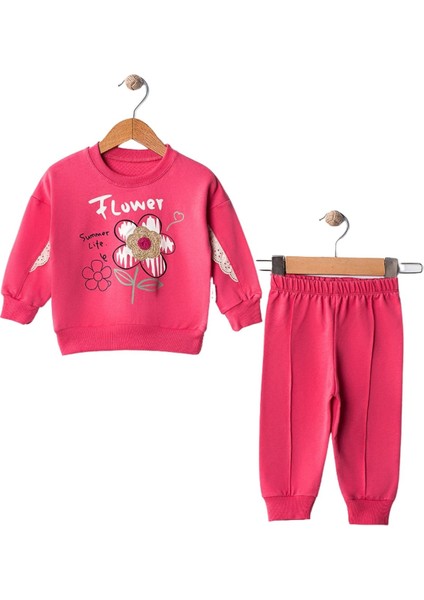 Kız Bebek Takım Flower Baskılı