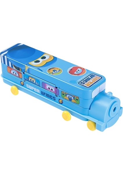 Mkjınmeı Çok Işlevli Çizgi Film Çift Katlı Tren Demir Kalem Kutusu (Yurt Dışından)