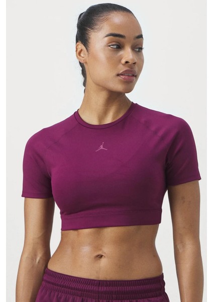 Jordan Sport Women's Bodycon Performance Top Kadın Crop Body Tişört Bordo