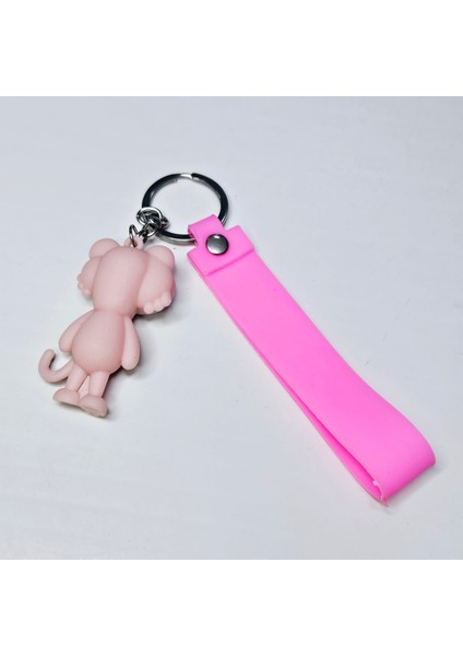 Anahtarlık Aksessuar 3D Silikon Anahtarlık Pembe Panter fiyatları