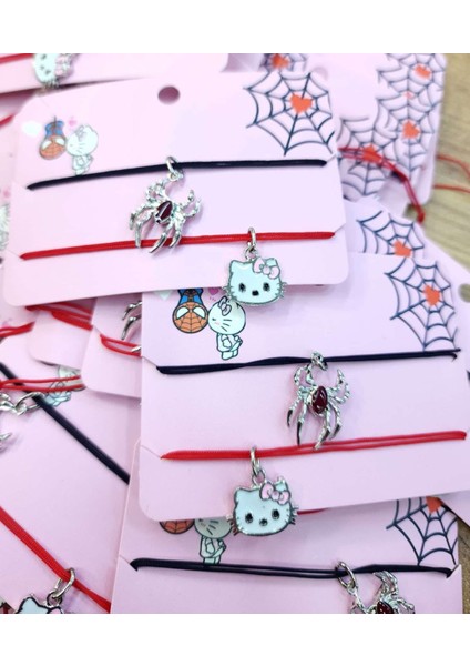 Hello Kitty Örümcek Adam Ikili Çift Renkli Tasarım 925 Ayar Gümüş Kaplama Bileklik fırsatları