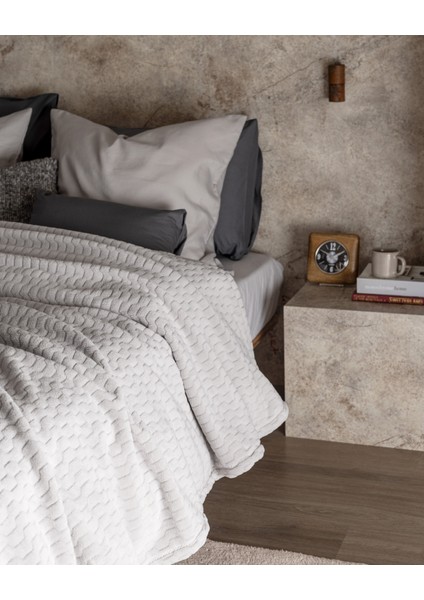 Ludos Tek Kişilik Wellsoft Polar Baskılı Emboss Battaniye - Gri modelleri