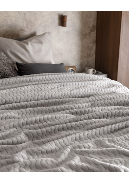 Ludos Tek Kişilik Wellsoft Polar Baskılı Emboss Battaniye - Gri indirimleri