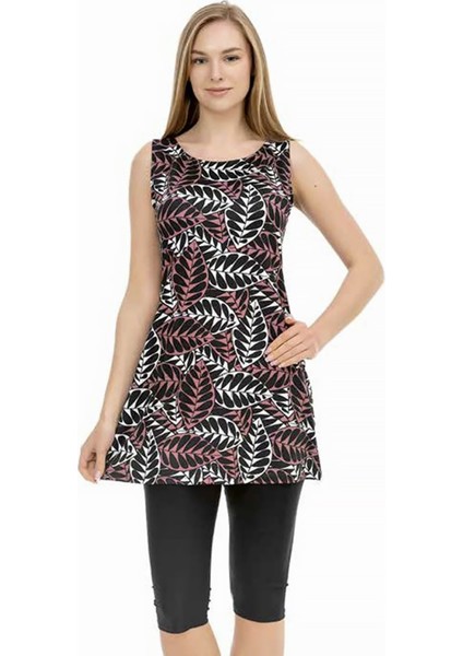 Sıfır Kol Taytlı Yarı Kapalı Mayo 116-511 Siyah fırsatları