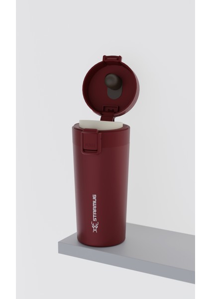 Locksip 380 ml /13 Oz Çelik Termos - Bordo