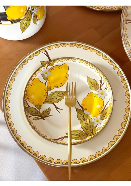 Linda Emaye 2'li Pasta Tabağı 20 cm