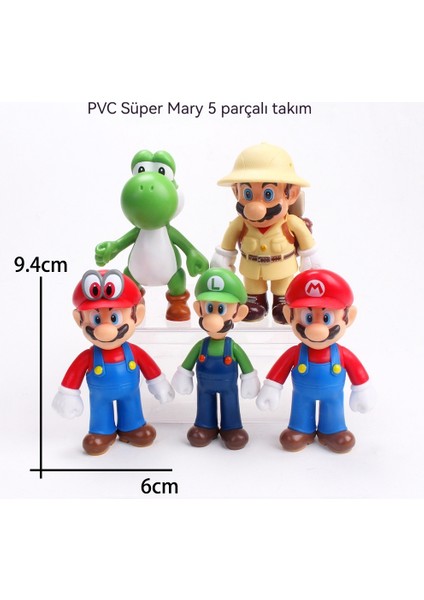 Super Mario Figürü Mario Supermario Mario Oyun Serisi Animasyon Oyun Modeli Süsleme Oyuncakları (Yurt Dışından)
