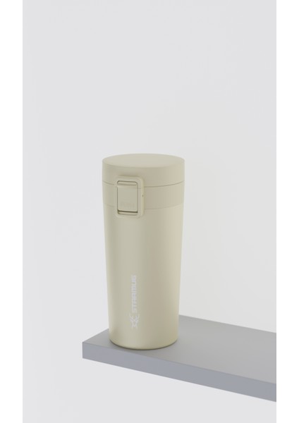 Locksip 380 ml / 13 Oz Çelik Termos - Krem