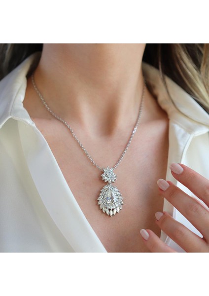 Okyanusun Kalbi Damla Sky Diamond Gümüş Set fiyatları