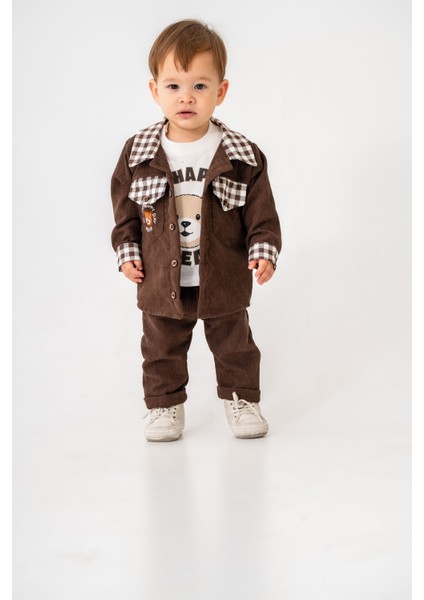 Erkek Bebek Ekose Şönil Ceket Üçlü Takım fiyatları