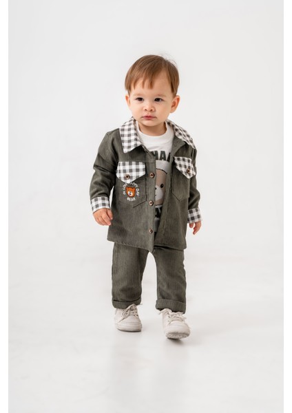 Erkek Bebek Ekose Şönil Ceket Üçlü Takım fiyatları