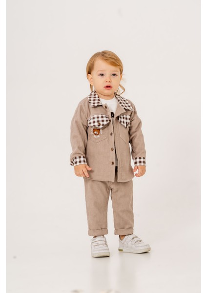Erkek Bebek Ekose Şönil Ceket Üçlü Takım fiyatları