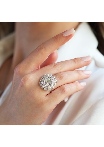 Okyanusun Kalbi Sky Diamond Gümüş Yüzük fiyatları