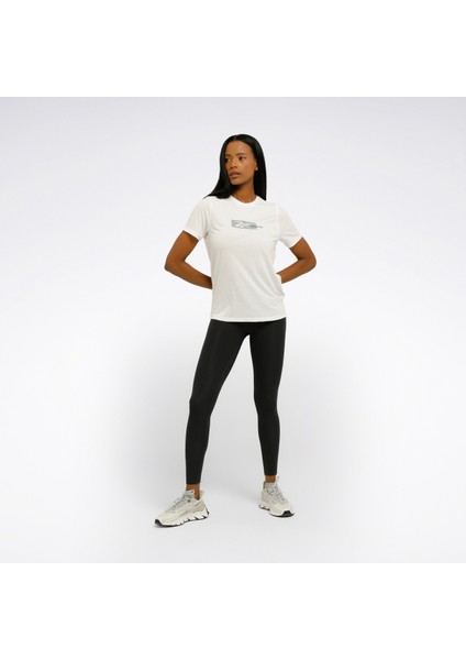 ID Train SUP Graphic Tee Beyaz Kadın Kısa Kol T-Shirt modelleri