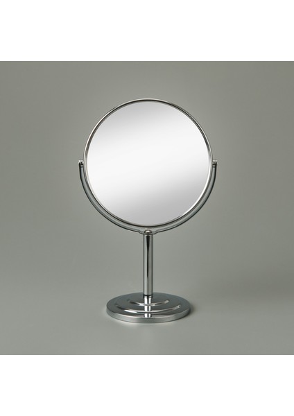 Ayaklı Çift Taraflı Ayna 3x Yakınlaştırma- Gümüş - 26 cm
