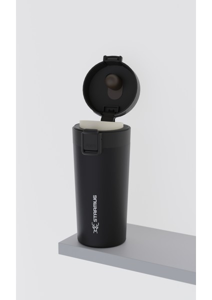 Locksip 380 ml / 13 Oz Çelik Termos - Siyah