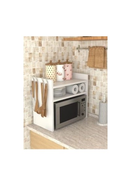 Lüxs Beyaz Tezgah Üstü Raf - Fırın, Mıkrodalga Organızer Düzenleyici -Çok Amaçlı Raf fiyatları