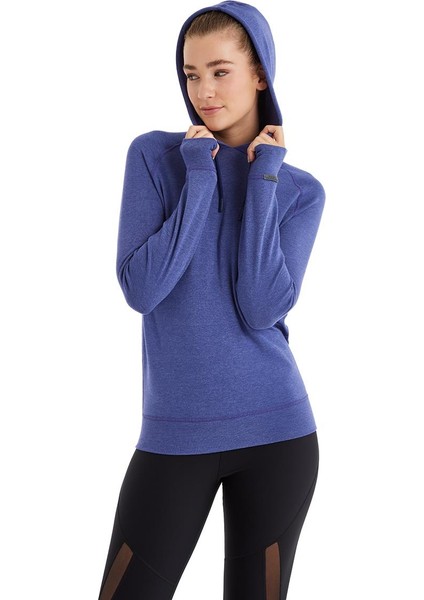 Kadın Kapüşonlu Flash Thermal Mor Sweatshirt C8T3N9O5
