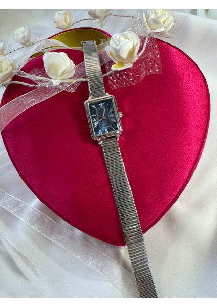 Kadın Kol Saati Çelik Kordon Mavi Kadran