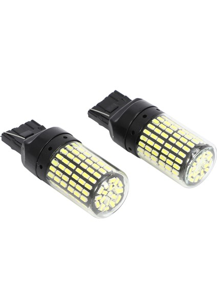 Adet Süper Parlak Canbus T20 7440 W21W WY21W 144-SMD Ters Işık Dönüş Sinyal Işığı Hata Ücretsiz Hiçbir Hyper Flaş T20 7440 LED Ampuller, Siyah Kabuk (Beyaz Işık) (Yurt Dışından)