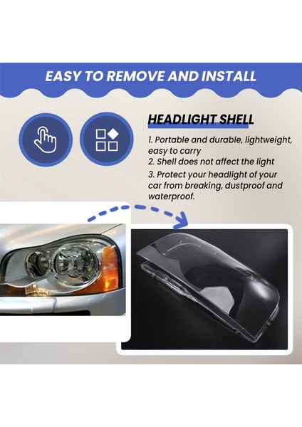 Volvo Için XC90 2004-2013 Sol Far Kabuk Lamba Gölge Şeffaf Lens Kapağı Far Kapağı (Yurt Dışından) fırsatları