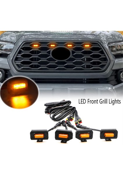 Takım LED Ön Izgara Işıkları Toyota Tacoma Raptor Trd Off Road Sport 2020 2021 Harici Izgara Lambası Sarı Işık (Yurt Dışından) fiyatları