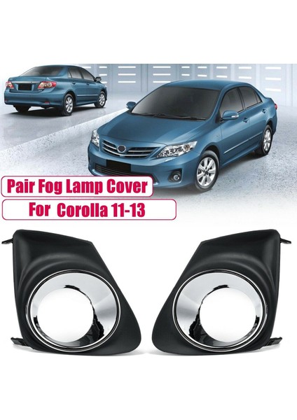 1 Çift Siyah ve Galvanik/mat Ön Tampon Sis Lambası Kapakları Trim Çerçeve ile Delik Değiştirme Toyota Corolla 2011-2013 Için (Yurt Dışından) fiyatları