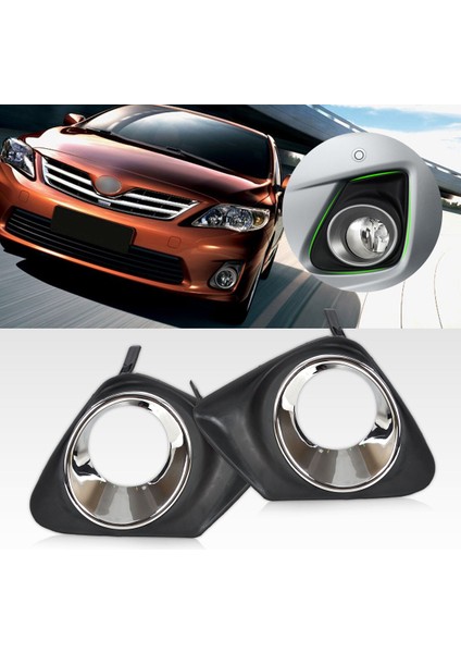 1 Çift Siyah ve Galvanik/mat Ön Tampon Sis Lambası Kapakları Trim Çerçeve ile Delik Değiştirme Toyota Corolla 2011-2013 Için (Yurt Dışından) modelleri