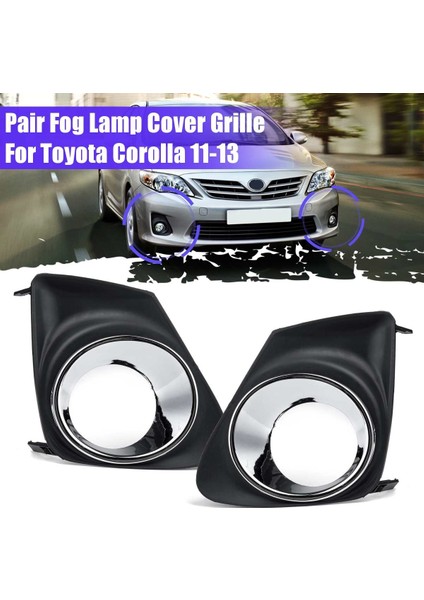 1 Çift Siyah ve Galvanik/mat Ön Tampon Sis Lambası Kapakları Trim Çerçeve ile Delik Değiştirme Toyota Corolla 2011-2013 Için (Yurt Dışından) fırsatları