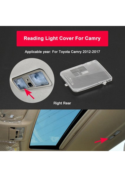 Araba Çatı Arka Kubbe Harita Okuma Aydınlatma Koruması Vanity Lamba Lens Toyota Camry Aurion Için V50 2012-2017 8139406030 81393-06030 (Yurt Dışından) fırsatları