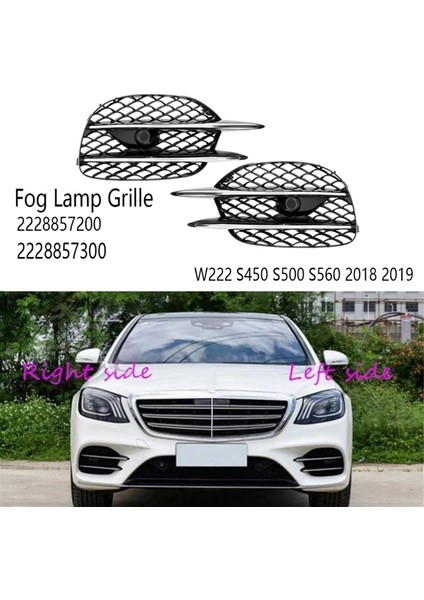 Sağ Sis Lambası Kapağı Ön Tampon Alt Izgara Mercedes Benz S-Class Için W222 S450 S500 S560 2018 2019 2228857300 (Yurt Dışından)