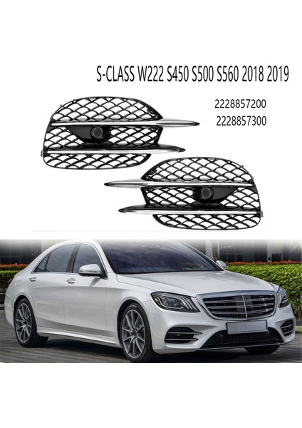 Sağ Sis Lambası Kapağı Ön Tampon Alt Izgara Mercedes Benz S-Class Için W222 S450 S500 S560 2018 2019 2228857300 (Yurt Dışından)
