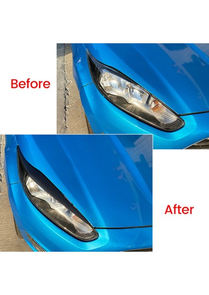 Ön Far Kapağı Kafa Işık Lambası Göz Kapağı Kaş Trim Abs Ford Fiesta Için Mk6.5 2013-2017 Parlak Siyah (Yurt Dışından) fiyatları