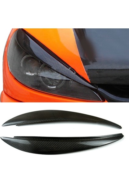 2006-2010 Peugeot 206 Için Karbon Fiber Ön Far Kapağı Başkanı Işık Lambası Göz Kapağı Kaş Trim (Yurt Dışından) fırsatları