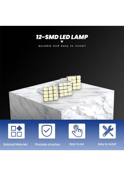 T10 W5W Beyaz Canbus 1206 12-Smd LED 12V Ampul Lamba X4 (Yurt Dışından) fiyatları
