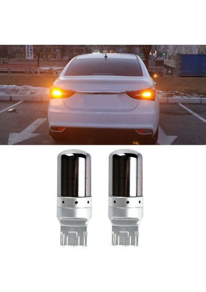 2 Adet Krom 7440 T20 144SMD Amber Canbus Hata Ücretsiz LED Lamba Ampul Dönüş Sinyali Işık (Yurt Dışından)