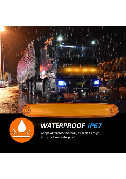 10 Adet 9 LED Göstergesi Arka Yan Kamyon Römork Rv Kabin Tekne Otobüs Kamyon LED Işaretleyici Park Lambası Sarı Renk (Yurt Dışından)