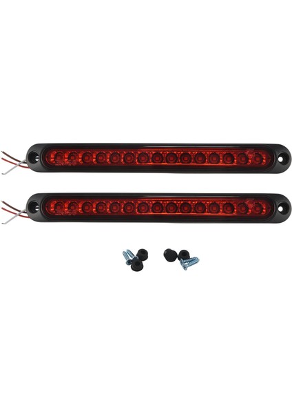 2 Adet 10 Inç 15 LED Römork Işık LED Dur Dönüş Kuyruk Işık Ağır Hizmet Tekneleri Kamyonlar Için Üçüncü Fren Çubuğu Şerit Kırmızı (Yurt Dışından)