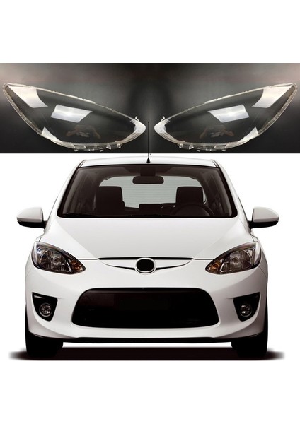 Araba Sağ Far Kabuk Lamba Gölge Şeffaf Kapak Far Cam Far Lens Kapağı Mazda 2 2007-2012 Için (Yurt Dışından) fiyatları