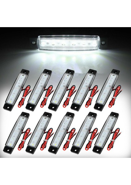 10 x Beyaz 12V LED Kırmızı Gümrükleme Yan Işaretleyici Işık Göstergesi Lamba Şeridi Kamyon Römork Kamyon (Yurt Dışından) modelleri