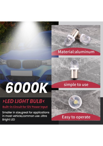 20 Adet BA9S 1895 H6W 53 57 Süngü LED Ampuller Araba Harita Lambası 12 V Beyaz (Yurt Dışından) fırsatları