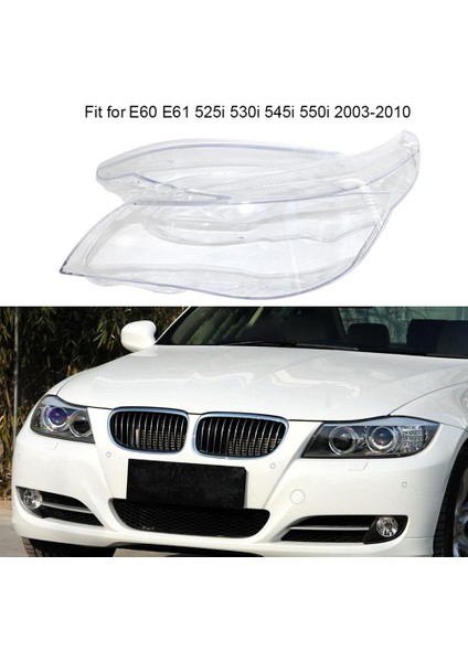 2x Araba Far Camı Cam Lamba Kapağı Kapak Abajur Parlak Kabuk -Bmw E60 E61 2003-2010 Sağ ve Sol (Yurt Dışından) fiyatları