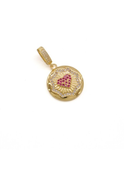 Ajda Charm Çelik Altın Kaplama Kadın Yuvarlak Kalp MODEL-CHR-121