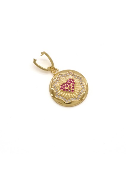 Ajda Charm Çelik Altın Kaplama Kadın Yuvarlak Kalp MODEL-CHR-121