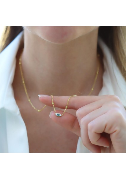 Göz Top Zincirli Trend Gold Gümüş Kolye fırsatları