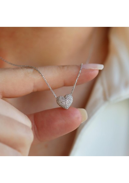 Kalp Taşlı Starlight Diamond Gümüş Kolye modelleri