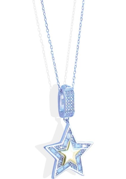 Stars Charm Gold Gümüş Kolye modelleri