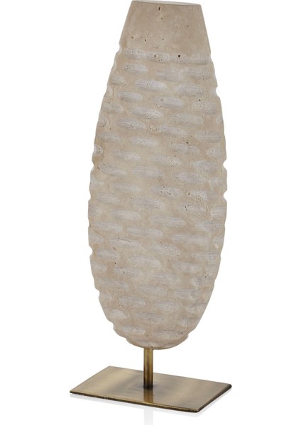 Evza Mermer Traverten Kaktüs Model Masa Üstü Objesi 10*15*48 cm