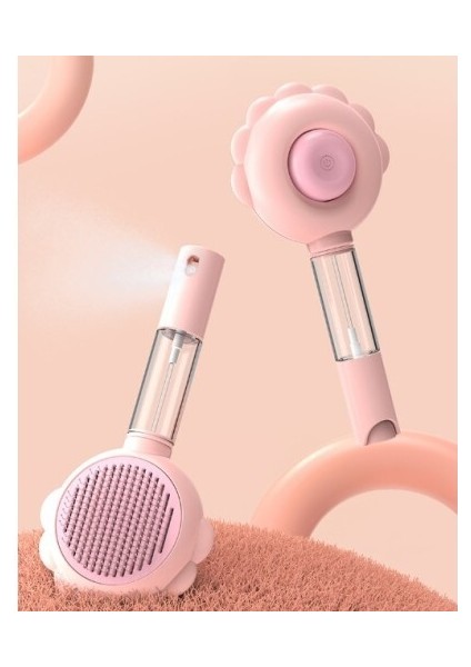 Basmalı Telli Su Sprey Hazneli Hayvan Fırçası Çift 2in 1